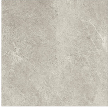 Grått golvkakel med marmorlook.