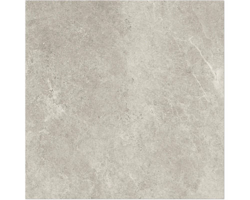 Grått golvkakel med marmorlook.