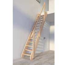 Spartrappa PERTURA Kybele rak 12 steg obehandlad bok bok öppen bok vit B: 61.5 cm växlande stegdjup