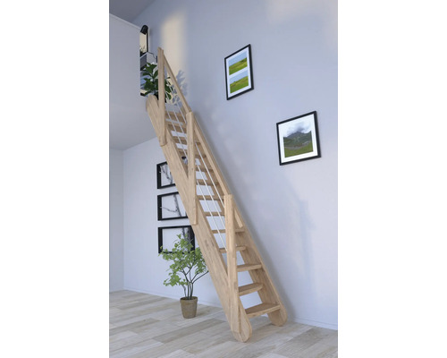 Spartrappa PERTURA Kybele rak 12 steg obehandlad ek ek öppen ek aluminium silver B: 61.5 cm växlande stegdjup Spartrappa PERTURA Kybele rak 12 steg obehandlad ek ek öppen ek aluminium silver B: 61.5 cm växlande stegdjup
