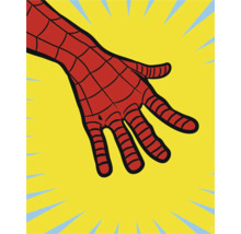 Illustration av en hand med spindelnätsmönster
