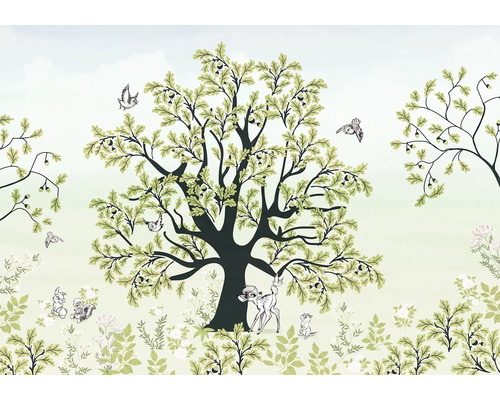 Fototapet KOMAR Bambi forest friends 250x400cm Väggbild med träddesign, djur och växter