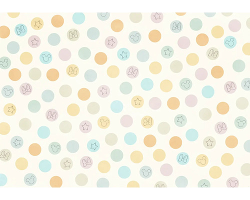 Fototapet KOMAR DDisney pastel confetti 250x400cm Tapet med prickigt mönster och Disney-motiv