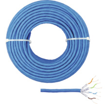 Blå CAT-kabel upprullad