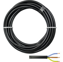 Svart strömkabel upprullad