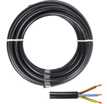 Svart jordkabel i ring med avskuren ände