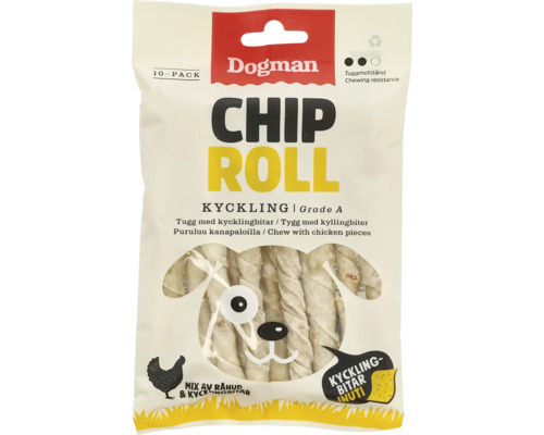 Hundgodis DOGMAN Chicken Chip rolls kyckling 10-pack