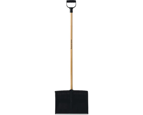 Snöskyffel med träskaft och D-handtag