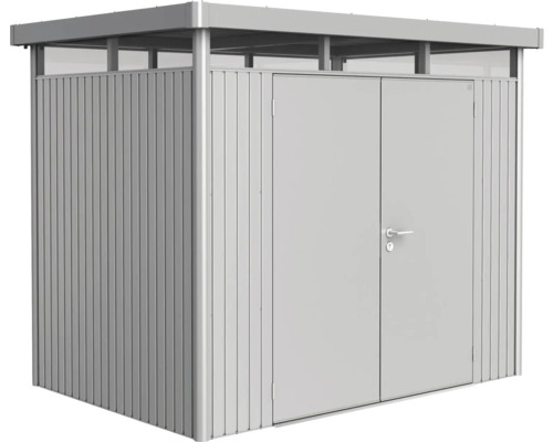 Redskapsbod BIOHORT HighLine H2 dubbeldörr 254x174cm silver-metallic