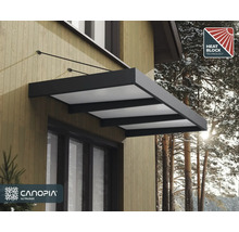 Skärmtak med svart ram och Heat Block Technology