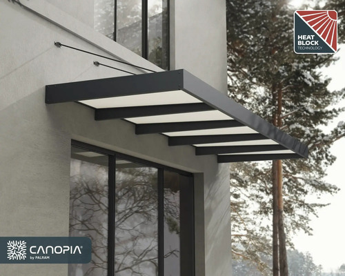 Tak med värmeblockeringsteknik monterad på huset