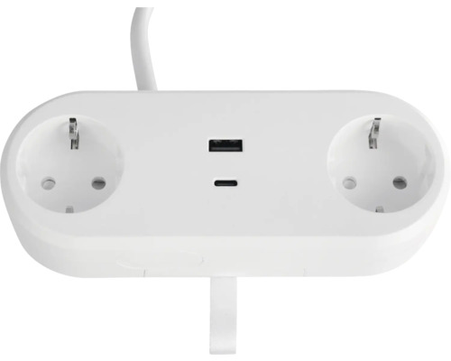 Grenuttag med två uttag och två USB-portar