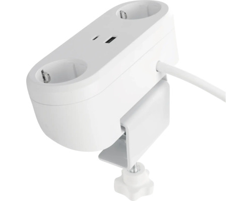 Bordsuttag med två anslutningar och fäste