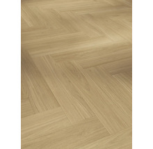 Läggning av ljus parkett i fiskbensmönster