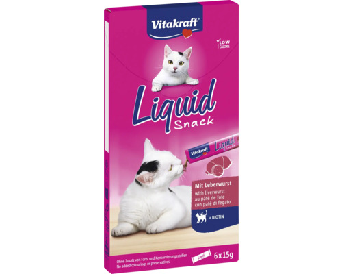 Kattgodis VITAKRAFT Cat Liquid leverkorv & biotin 6x15g