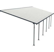 Pergola med ljust tak och mörk ram