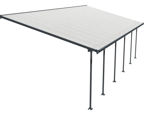 Pergola med ljust tak och mörk ram