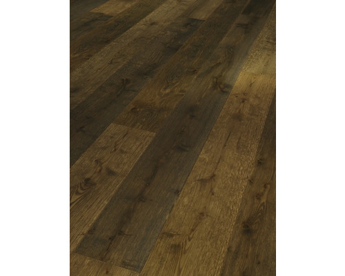 Mörkt trägolv i interiör