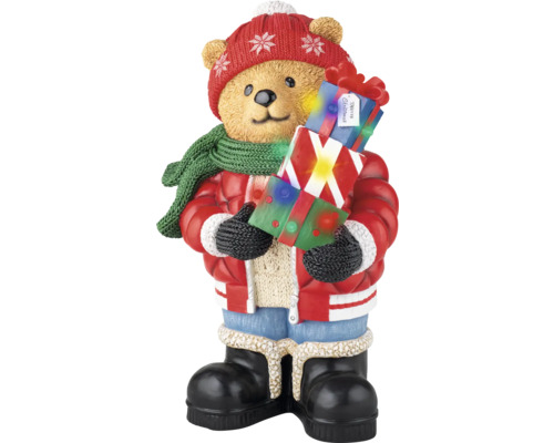 Dekorativ figurin teddybjörn med presenter, jul
