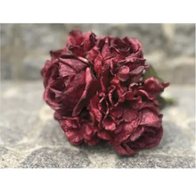 Konstväxt bukett Ros & Hortensia mörkröd