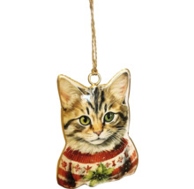 Julgransprydnad katt med tröja
