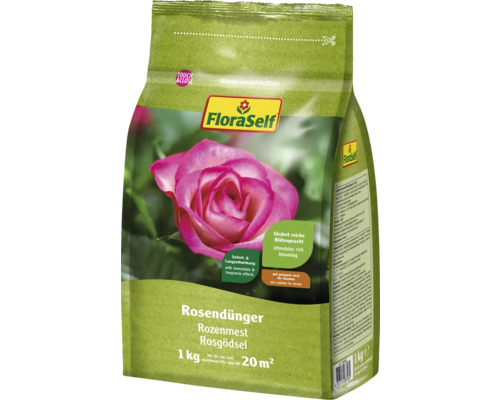 Rosgödsel FLORASELF 1kg för ca 20m² organiskt-mineraliskt FloraSelf Rosgödsel, 1 kg, för upp till 20 kvadratmeter