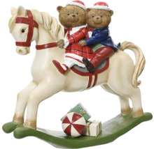 Dekorativ gunghäst med teddybjörnar och presenter