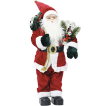 Jultomtefigur med säck full av presenter och tillbehör