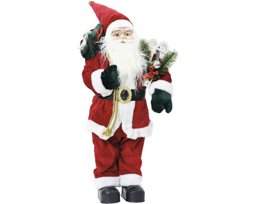 Jultomtefigur med säck full av presenter och tillbehör