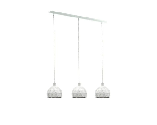 Pendellampa med tre geometriskt formade lampskärmar