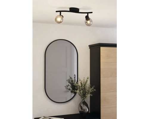 Taklampa med två lampor och en spegel
