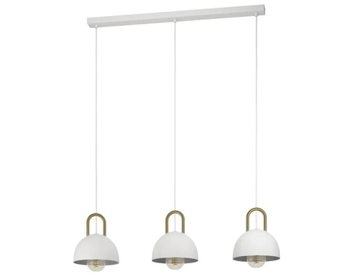 Taklampa med tre lampor och lampskärmar