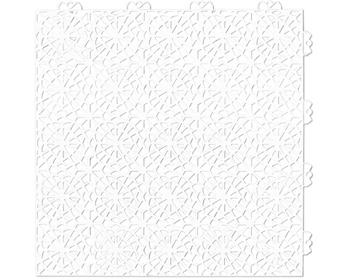 Golvplatta BERGO XL True White System 2 38x38cm Dekorativ stencil med geometriskt mönster