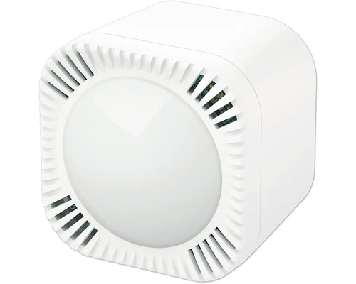 Fyrkantig vit lampa med rund ljusyta