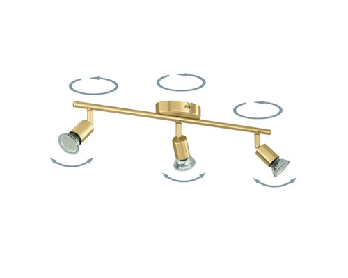 Taklampa med tre lampor och vridbara spotlights