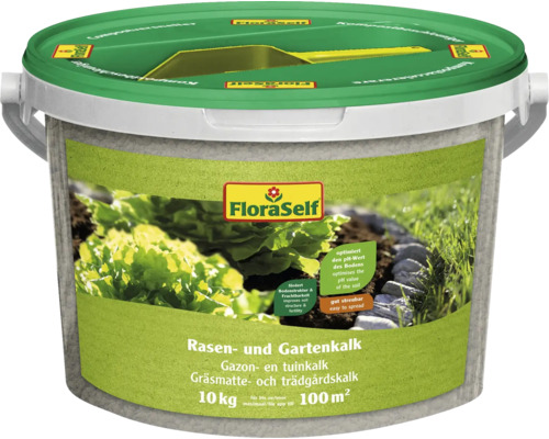 FloraSelf gräsmatte- och trädgårdskalk, 10 kg hink