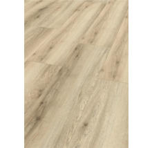 Närbild av ljust laminatgolv med trästruktur