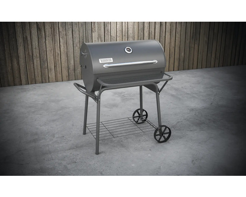 Tonneker kolgrill med hylla och hjul