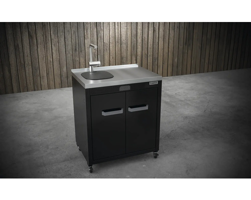 Tvättställ med blandare, underskåp och hjul