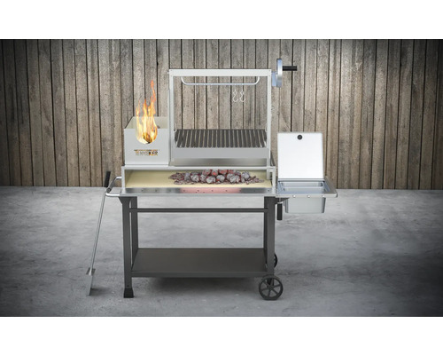 Grillvagn med kol och eldstad