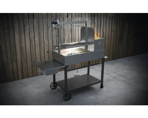 Grillvagn med grillyta och förvaringsutrymme