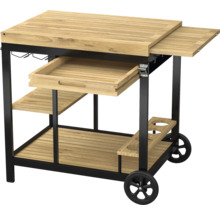 Grillvagn TENNEKER trä metall med hjul