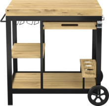 Grillvagn TENNEKER trä metall med hjul