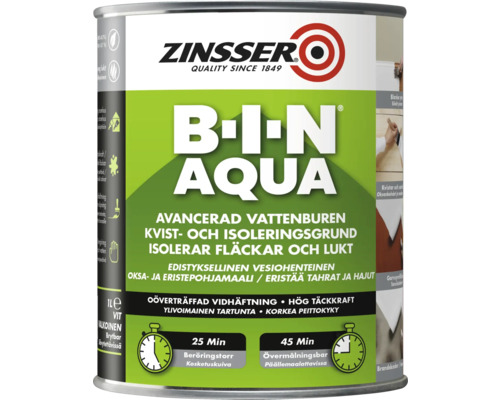 Bin Aqua Kvist- och isoleringsgrund vattenburen 1L Zinsser B-I-N Aqua lackprimer i burk
