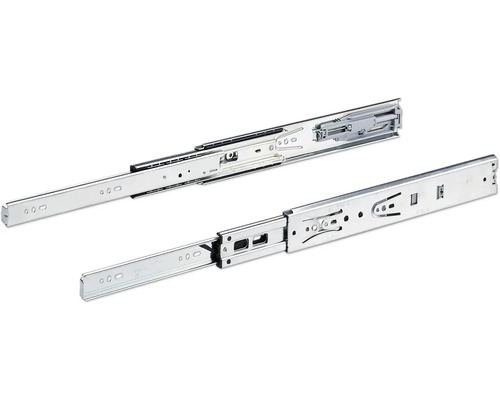 Två metalliska lådskenor