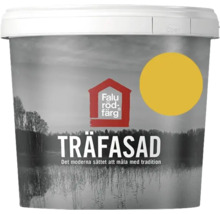 Färghink träfasad med gult fält