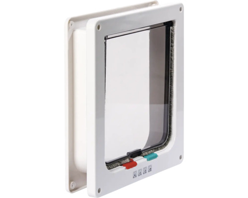 Kattlucka med transparent dörr och låsmekanism