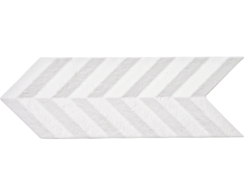 Bård Fold white vit 15x38x1,3cm Dekorativ pilplatta med randigt mönster