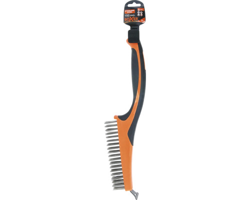 Stålborste med handtag och skrapa