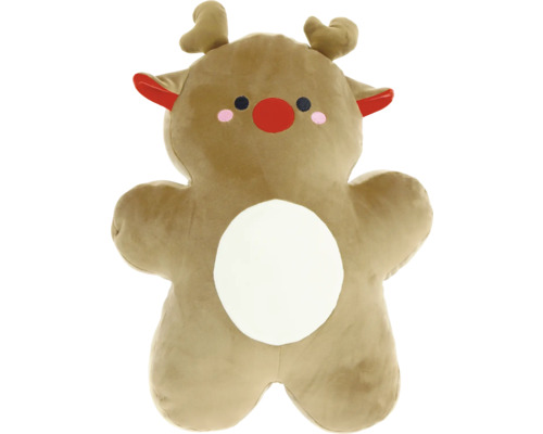 Ren plyschdjur med vit mage och röd näsa